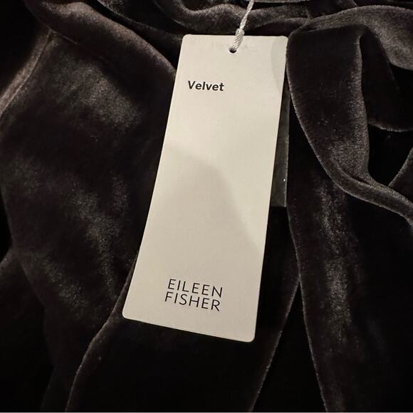 NWT Eileen Fisher Dress Crushed Velvet Mock Neck Tie Back Sheath Oversized - Picture 9 of 16